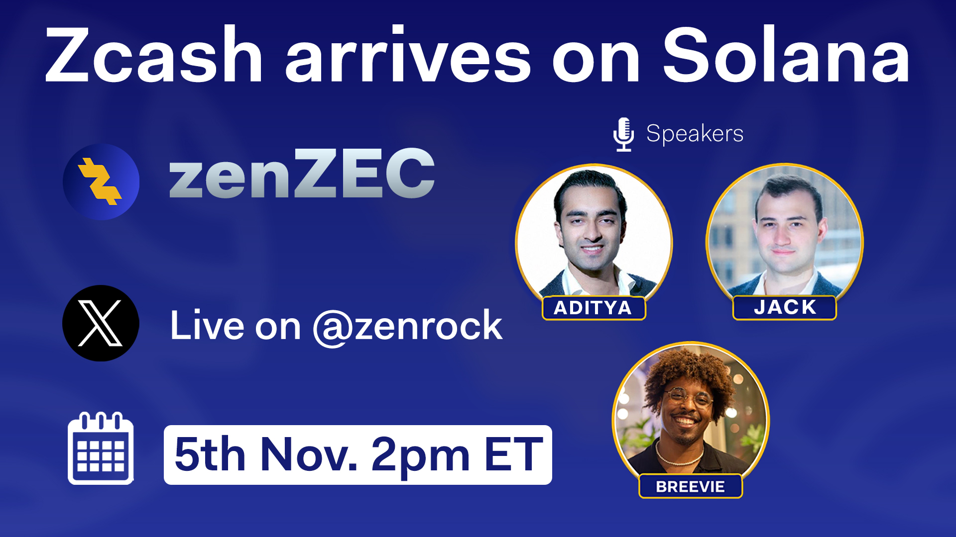 zenZEC and zenBTC — ZR Talks live event, November 5th